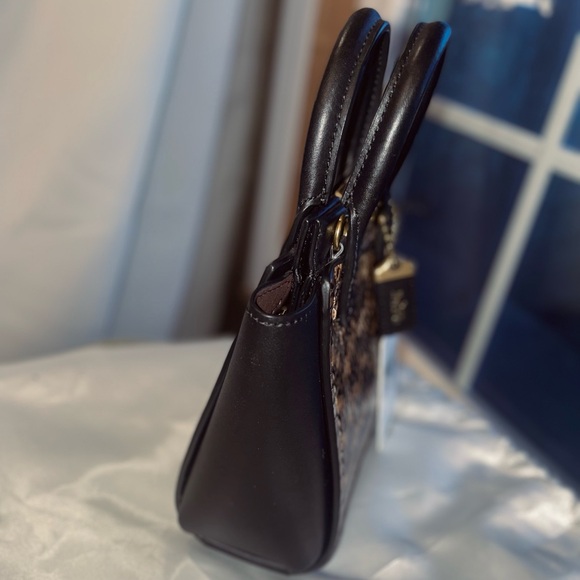 Coach 1941 Troupe Tote 16 Genuine Snakeskin Black Crossbody NWT - Picture 7 of 8